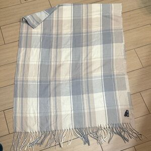 Steve Madden Plaid Scarf in Cream and Gray